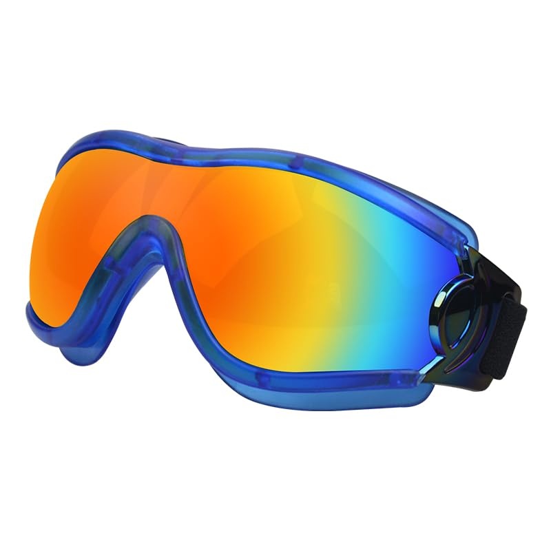 Dog Soft Cute Sunglasses,Pet Goggles,Flexible Frame,Wind Proof,Dust Proof,Eye Protection,with Adjustable Straps,Small & Medium Dogs for Outdoor Cycling,Ski,Motorcycle SP3003 (Blue/Red) Blue/Red