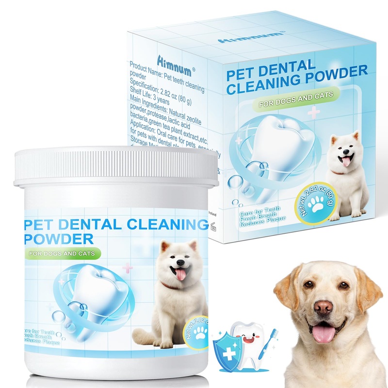 Dog Teeth Cleaning Powder,Dental Powder for Dogs Teeth Plaque and Tartar,Dog Oral Cleaning Powder with Probiotics,Fresh Breath,80g