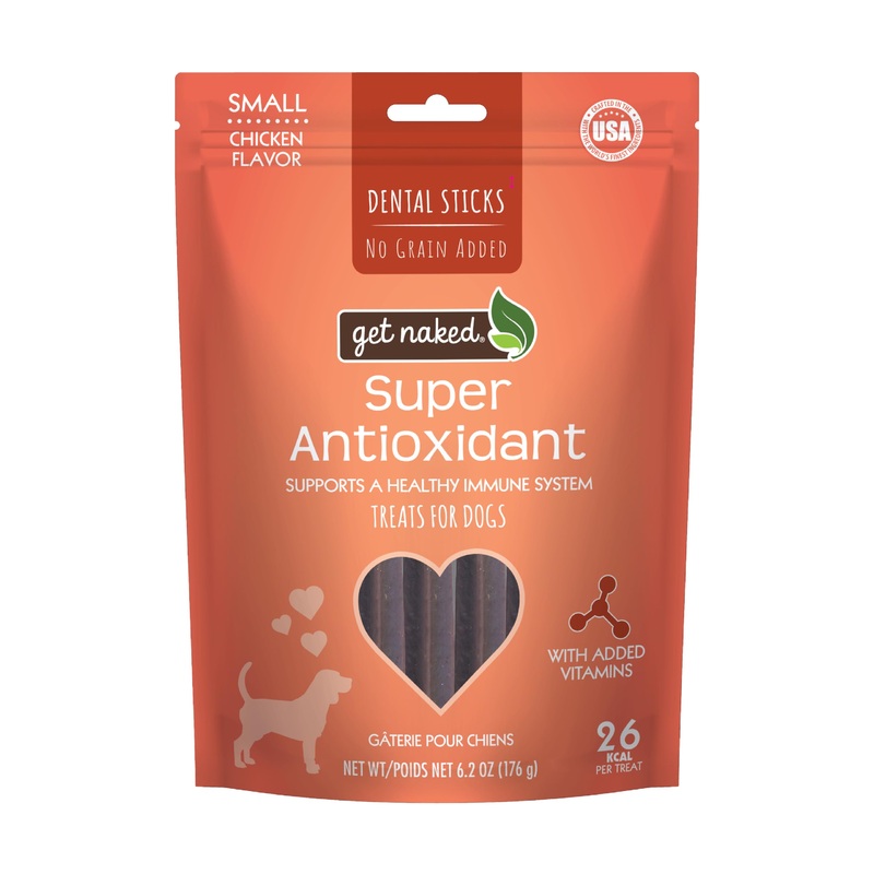 Get Naked Grain Free 1 Pouch 6.2 Oz Super Antioxidant Dental Chew Sticks, Small Chicken 6.2 Ounce (Pack of 1)