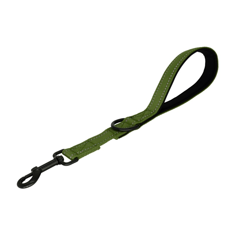 Giecoon Short Dog Leash, Reflective Traffic Leash with Padded Handle, 1 FT Nylon Training Leashes for Small Meidum Large Dogs, Green 12 Inch