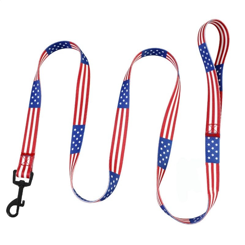 Native Pup American Flag Dog Leash (American Flag) (American Flag)
