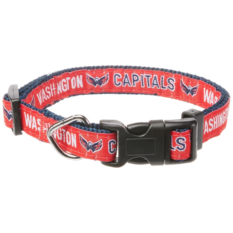 NHL PET Collar Washington Capitals Dog Collar, Size Medium Hockey Team Collar for Dogs & Cats. A Shiny & Colorful Dog & Cat Collar Licensed by The NHL