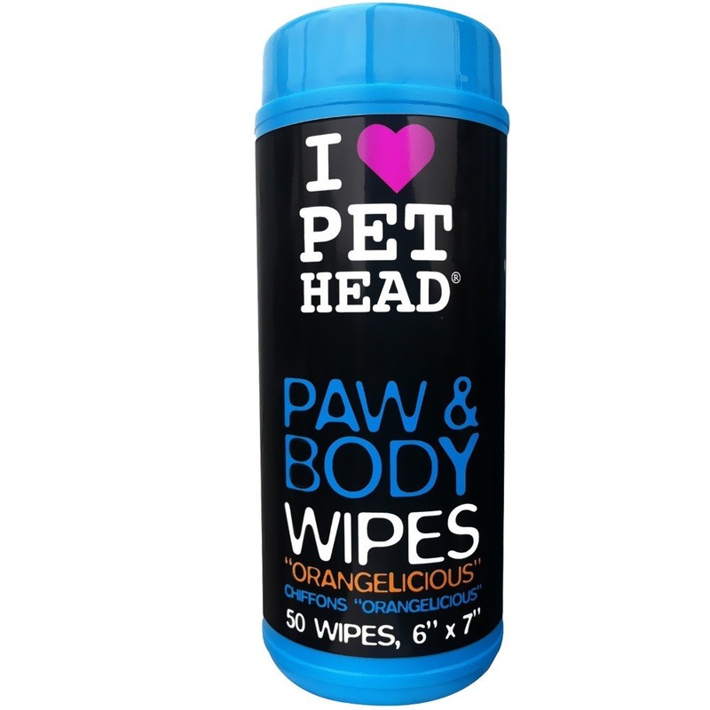 Pet Head Paw & Body Wipes, 50 pack, Orangelicious, Blue,00438A