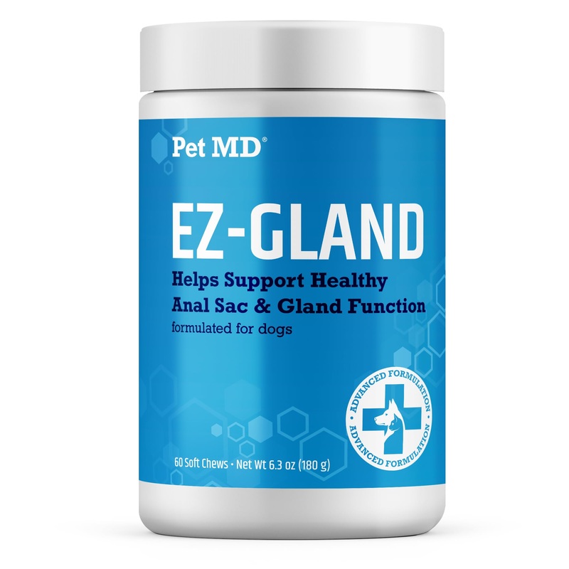 Pet MD EZ Gland – Dog Anal Gland Chews with Pumpkin and Fiber for Dogs for Digestive Support, Constipation Relief, and Stool Firmer – 60 ct Soft Chews