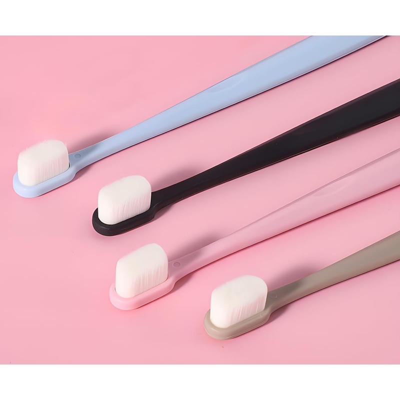 Pet Toothbrushes Dog Cleaning Toothbrush Extra Soft Dog Toothbrushes for Puppy Small Dog and Cat Teeth Care Dog Toothbrush Pet Cat Dog Toothbrush 4 Pack Kit (Blue/Black/Pink/Brown)