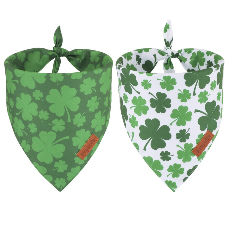 St. Patrick’s Day Dog Bandana, Reversible Dog Scarf, Multi Size Offered, Green Shamrock Pet Bandanas for Large and Extra Large Dogs Pets (St. Patrick’s Day, X-Large) St. Patrick’s Day