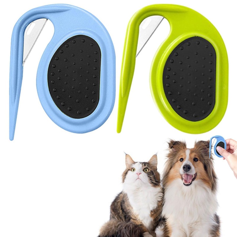 2PCS Pet Knotting Comb, Knotting Comb for Cats, Knotting Comb for Dog, Puppy Kitten Knotting Comb for Removing Tangled and Grooming Loose Knotted Hair (Blue+Green)