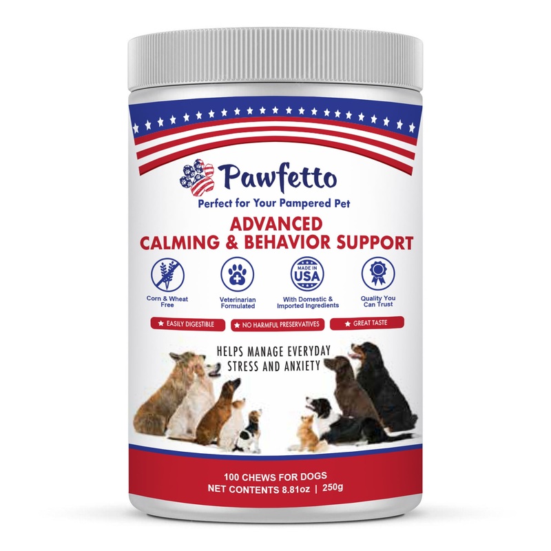 Advanced Calming & Behavior Support for Dogs, Stress and Anxiety Relief Treats, Thiamine, L-Tryptophan & L-Theanine, Help Relieve Stress from Separation, Storms, Fireworks & Travel, 100Ct