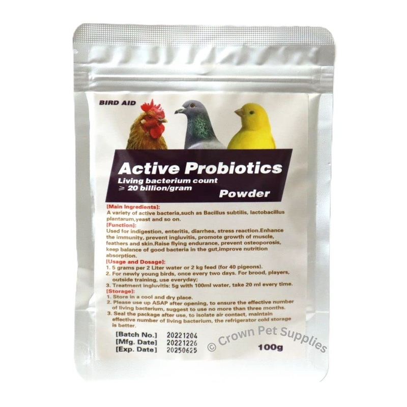 Avian Probiotics Powder Supplement with Over 20 Billion Cultures Helps Digestive and Immune for Chickens, Pigeons, Cage & Aviary & Poultry Birds 100 Grams Powder