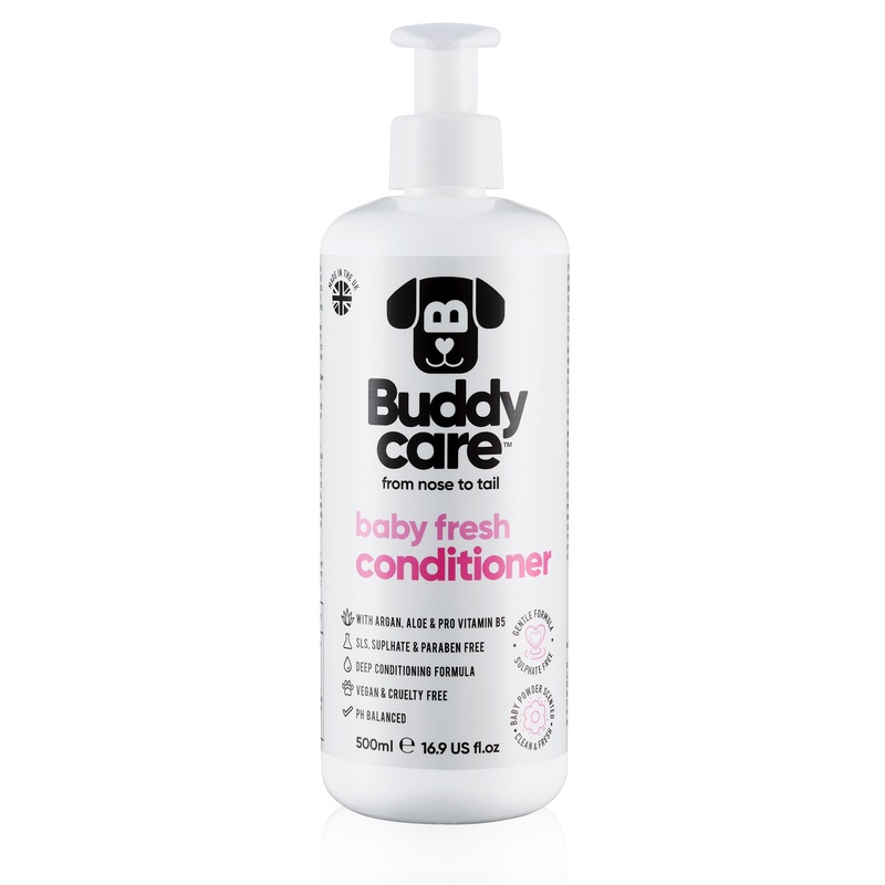 Baby Fresh Dog Conditioner (16.90oz) Made with Aloe Vera, Argan Oil & Pro Vitamin B5 to Detangle Matted Coats & Relieve Sensitive & Itchy Skin, Suitable for Puppies from 8 Weeks, Vegan Baby Fresh 16.9 Fl Oz (Pack of 1)