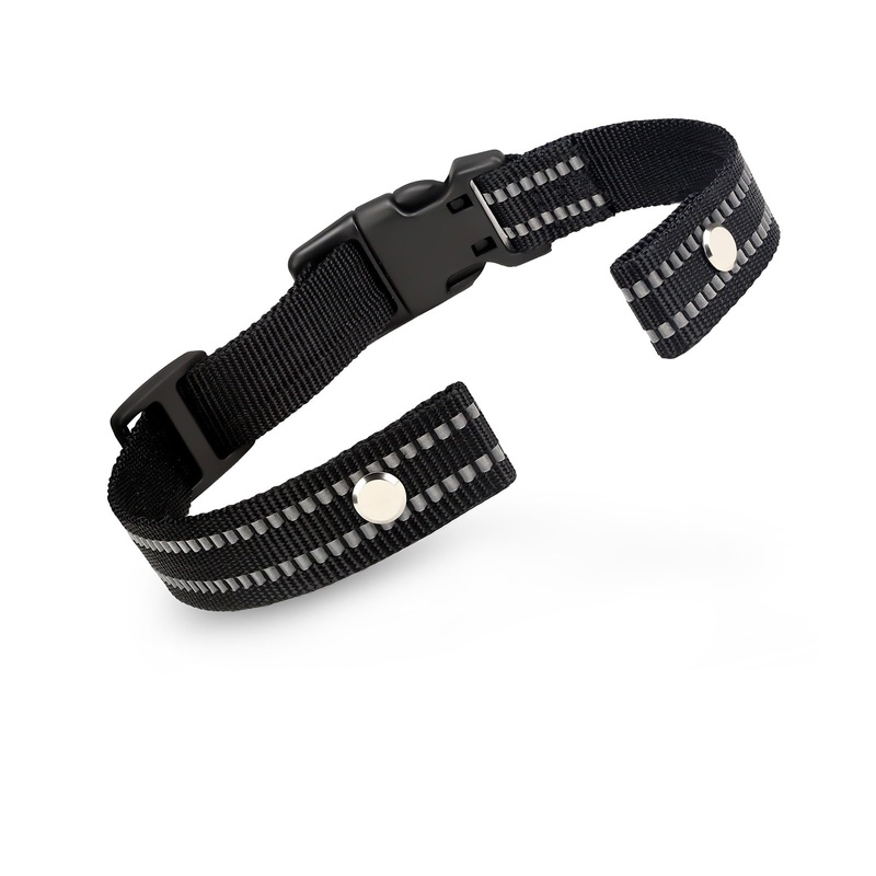 Collar Replacement Strap, Reflective Replacement Nylon Collar Strap Dog GPS Training Bark Receiver Collars, Durable Adjustable E Collar Straps for Small Medium Large XLarge Dogs Black