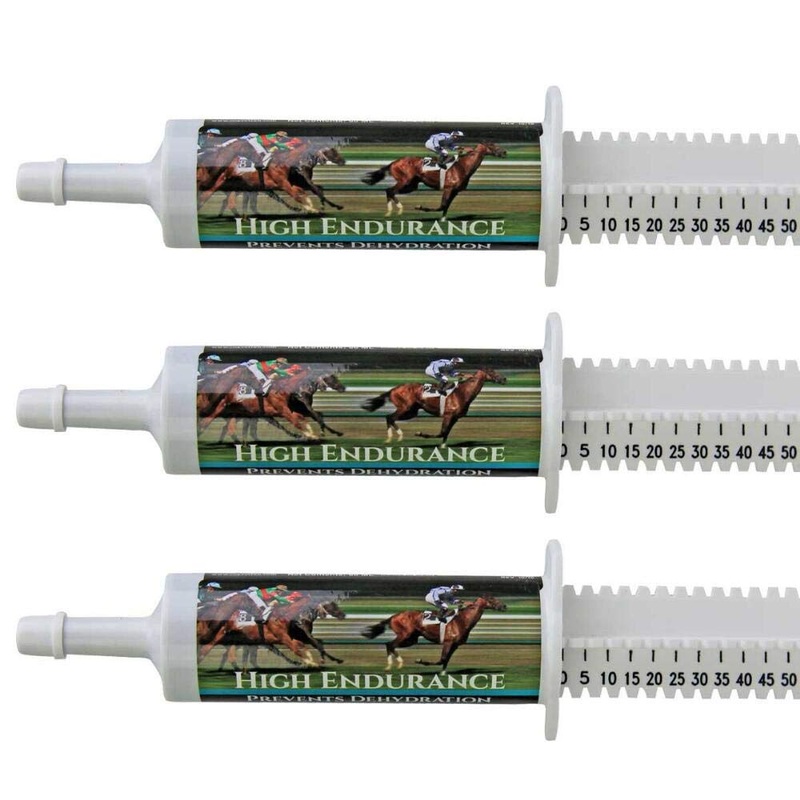 High Endurance Oral Paste Horse Supplement for Horses3-Pack. Electrolytes, Vitamins and Minerals to Help Prevent Dehydration. Three 60-ml Easy-Dose Syringes. Cox Veterinary Lab. Made in USA.