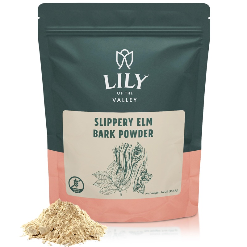 Lily of the Valley Slippery Elm Bark Powder – Ulmus Rubra Powder – No Irradiated No Contaminated – Pet Friendly – Vegan & Gluten-Free – Packed in Resealable Pouch (16oz, 453g)
