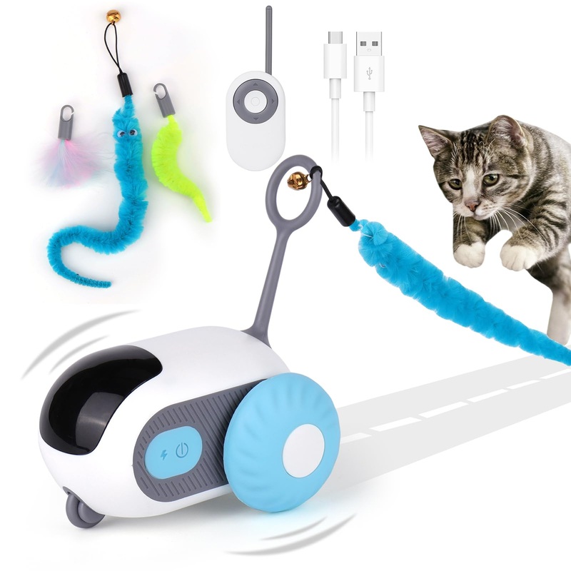 Mity rain Remote Control Cat Toy, Smart Cat Toy Car, rc Interactive Cat Toy Self Play, Automatic Moving Cat Toy for Indoor Cats, Boredom Busters for Cats Whisker Fun Cat Toy
