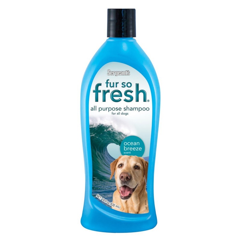 Sergeants Fur-So-Fresh Dog Grooming Shampoo for All Dogs, Ocean Breeze Scent, Dog Bath Product, 18oz