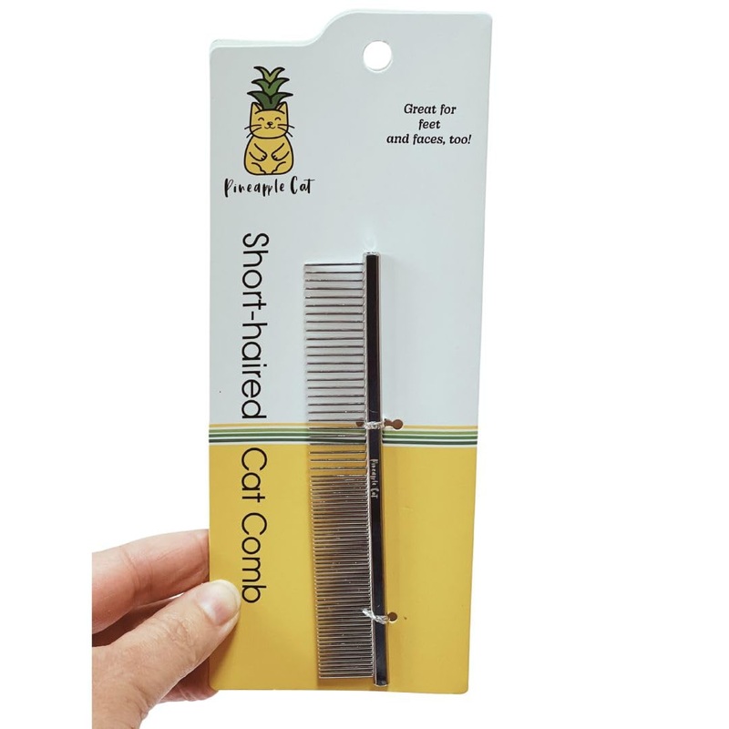 Short Haired Cat Comb – Stainless Steel Grooming Tool for Indoor Cats – Cat Hair Remover