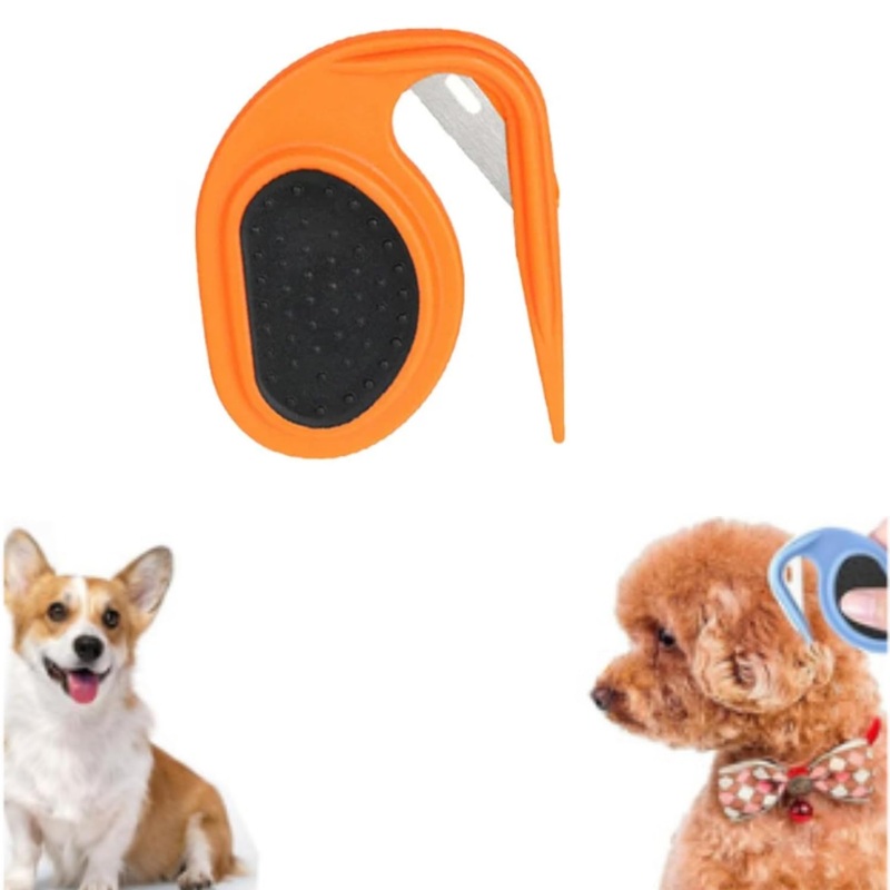 1PCS Pet Knotting Comb, 2024 New De Knotting Comb for Dog, Cat Knotting Comb, 3 In1 Multifunctional Massage Hair Removal Comb, Pet Grooming Combs Dematting Tools for Dog Catorange color