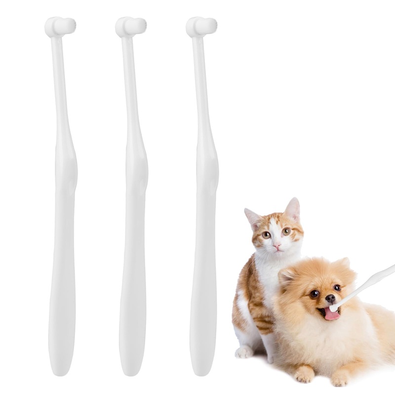 2Pcs Pet Toothbrush with Ultra Soft Nano Bristles, Dog Toothbrushes, Pet Cat Dental Care Oral Hygiene Toothbrush for Sensitive Pet Teeth Gums, Puppy Kitten Toothbrush