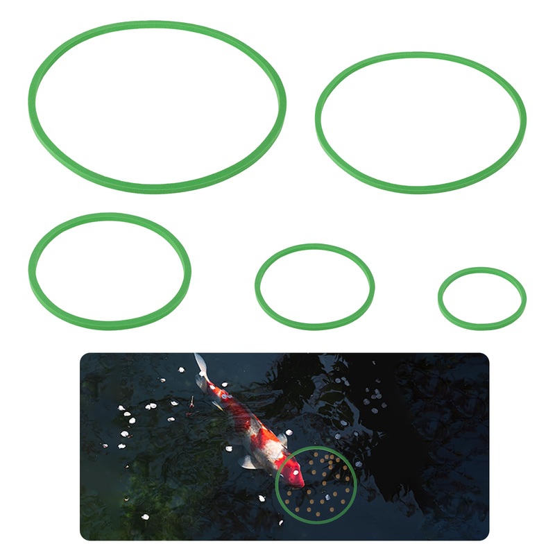 5pcs Aquarium Floating Plant Corral, Floating Plant Rings, Fish Feeding Rings, 5 Sizes Green Duckweed Foam Floating Plant Corral Food Feeding Rings for Fish Tank, Keeping Floating Plants In Place