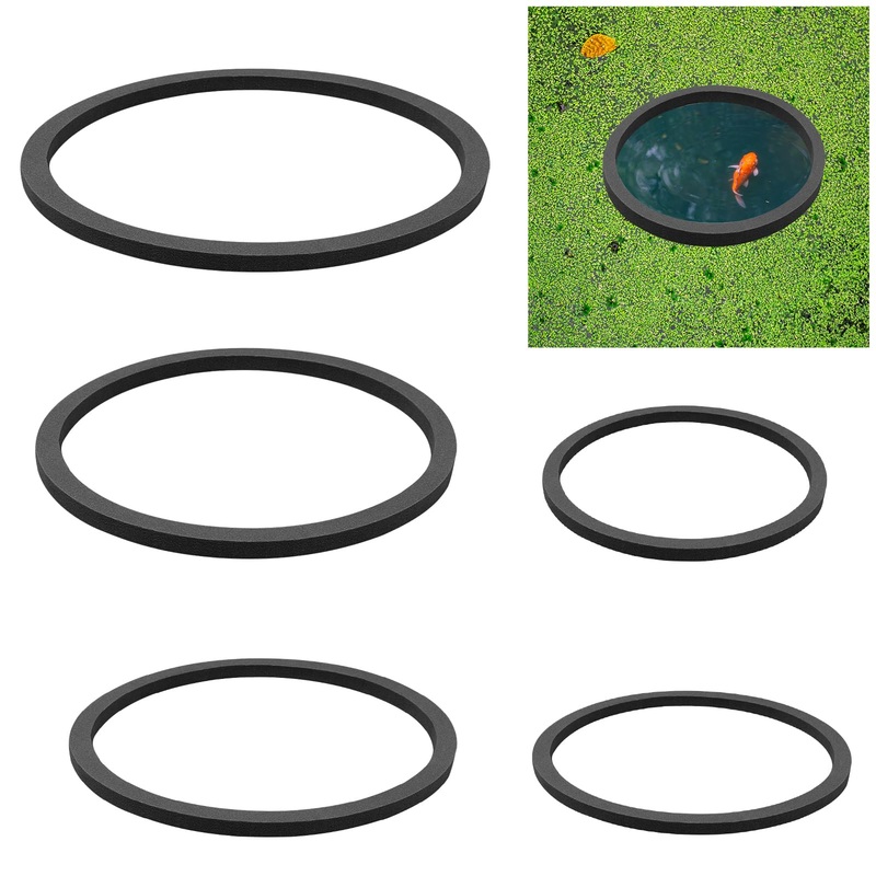 5PCS Aquarium Floating Plant Ring, Isolate Duckweed Plant Corral Reusable Foam Fish Tank Feeding Ring Keeping Food and Plants in Place for Aquatic Pond Fish Tank (5 Sizes)