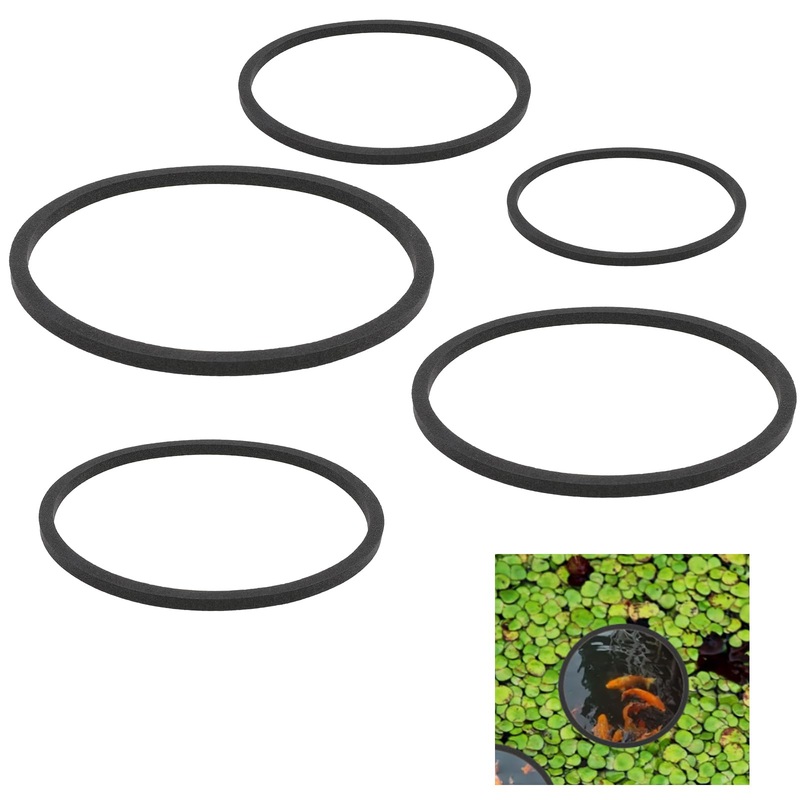 5pcs Aquarium Floating Plant Rings, Foam Floaters Plant Corral Fish Feeding Ring Aquarium Feeding Ring, for Intercepts Floating Plants(Black) Black