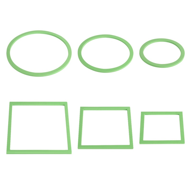 6pcs Aquarium Floating Plant Rings, Round & Square Floating Plant Corral Different Size Fish Feeding Rings Fish Tank Plant Ring Keep Floating Plants in Place (Green)