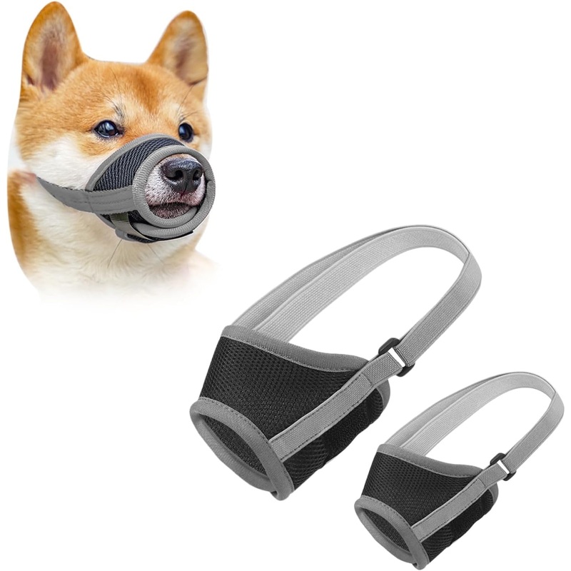 Adjustable Strap Muzzles – Grey – 2 Pcs for Small to Medium Dogs