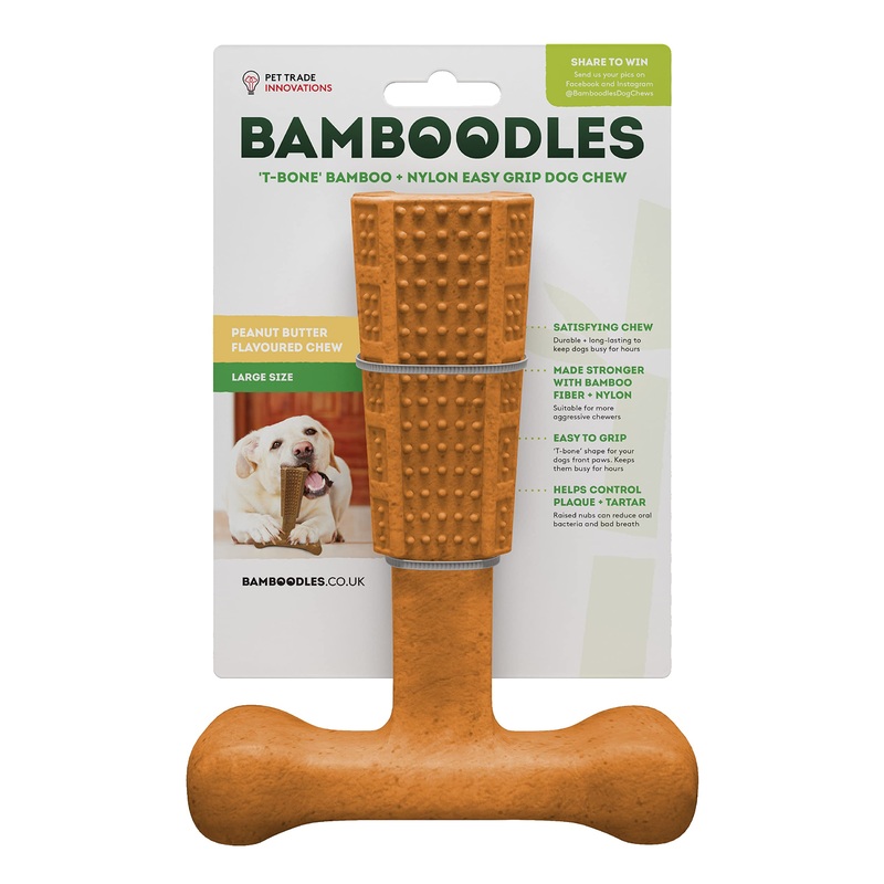 Bamboodles Large Dog Chew toy – Peanut Butter flavour