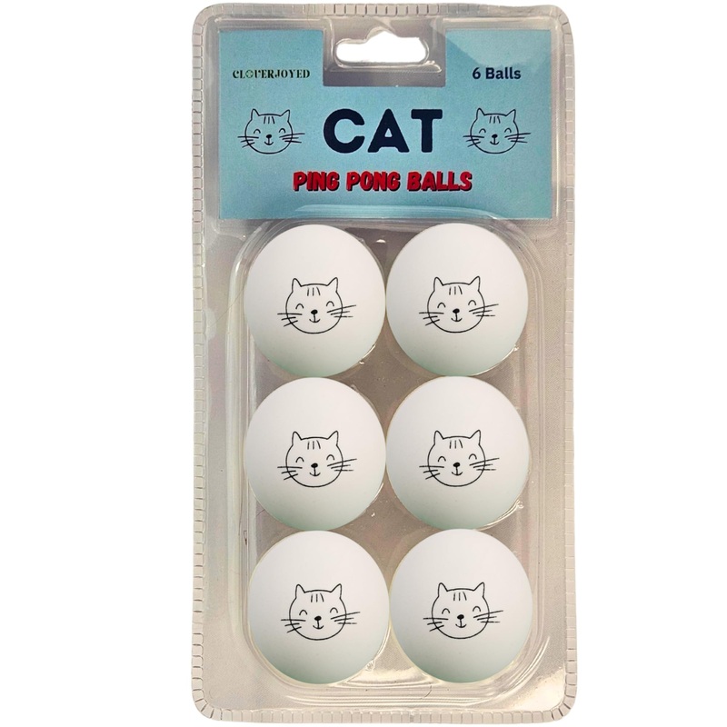 Cat Ball Toys – 6 Pack Ping Pong Balls for Cats, Cat Enrichment Toy, Cat Lovers Gift Ideas, Cat Ball Pits, Cat Mom, Bouncy Balls