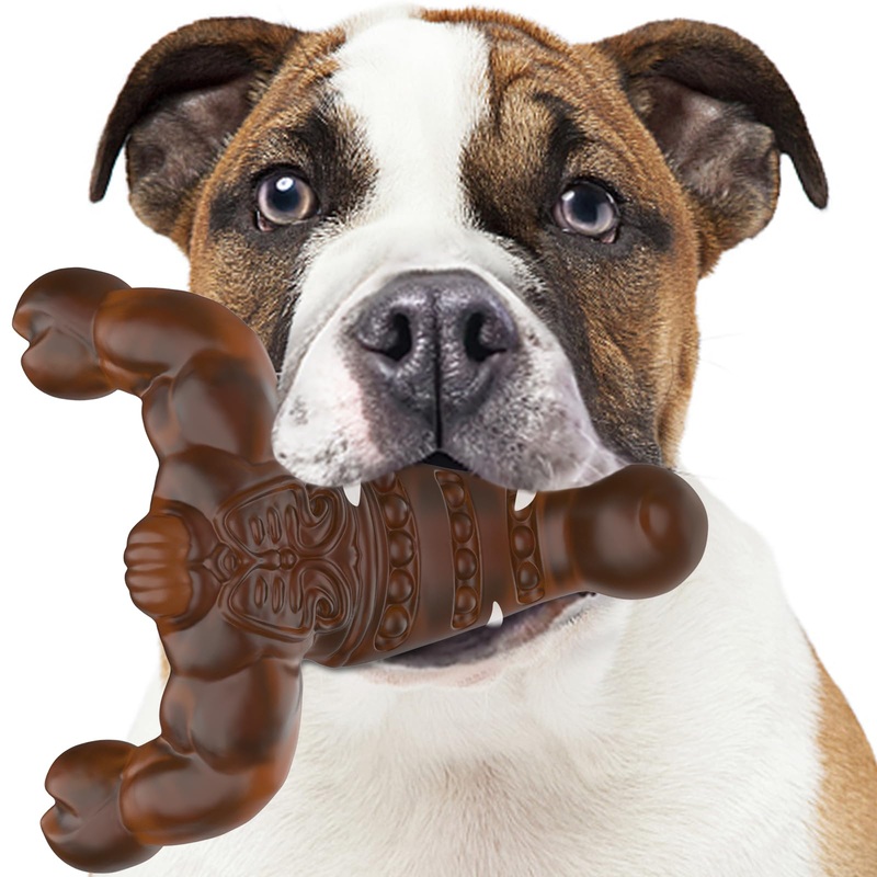 Dog-Chew-Toys-for-Aggressive-Chewers – Real Bacon Flavored, Indestructible Tough Dog Bone Chew Toy for Medium/Large Breed Dogs, Best Extreme Toys to Keep Them Busy