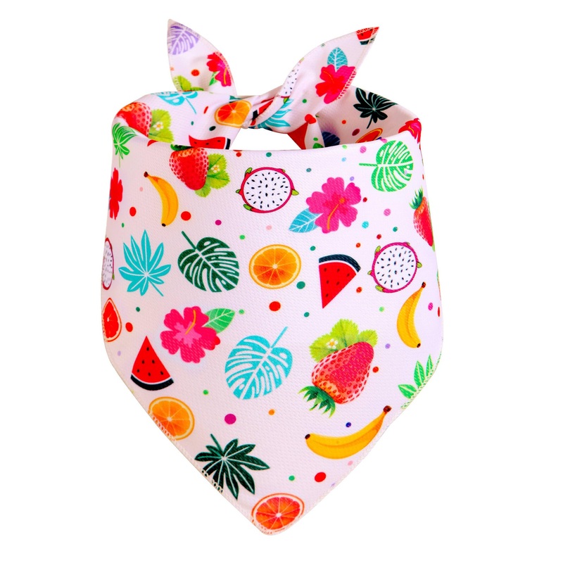 Dog Cooling Bandana XLarge 1PCS, Breathable Summer Triangle Scarfs Bibs with Cute Fruit Pattern, Adjustable Breed Handkerchief for Large Dogs Pets Gift Strawberry Cooling X-Large