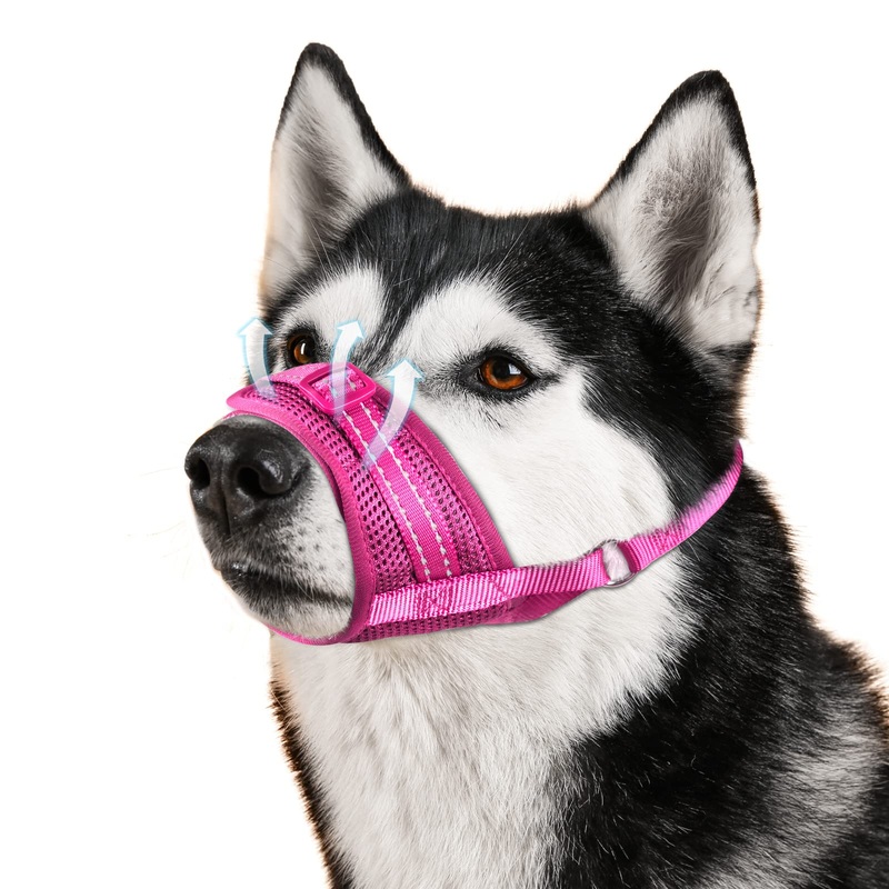 Dog Muzzle Soft Air Mesh Muzzle for Large Dogs(Pink, M-7) 2.29