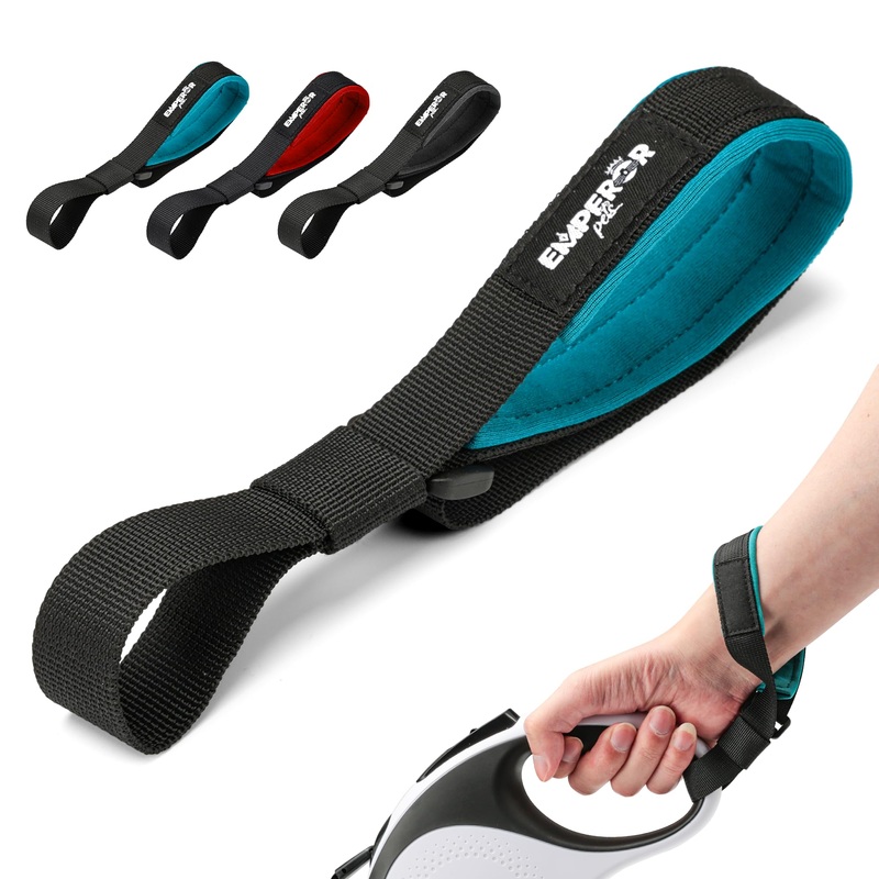 Emperor Pets Retractable Dog Leash Hand or Wrist Strap Accessory – Loosen Grip for Your Hands, Better Control with Greater Comfort -Classic Blue