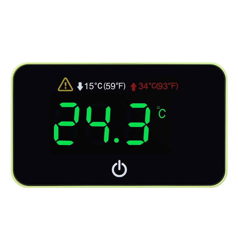 Fish Tank Digital Thermometer Digital Aquarium Thermometer LED Display Stick-on Fish Tank Thermometer Default HI/LO Alarm Cordless Tank Temperature Sensor with LED Touch Screen Rectangular