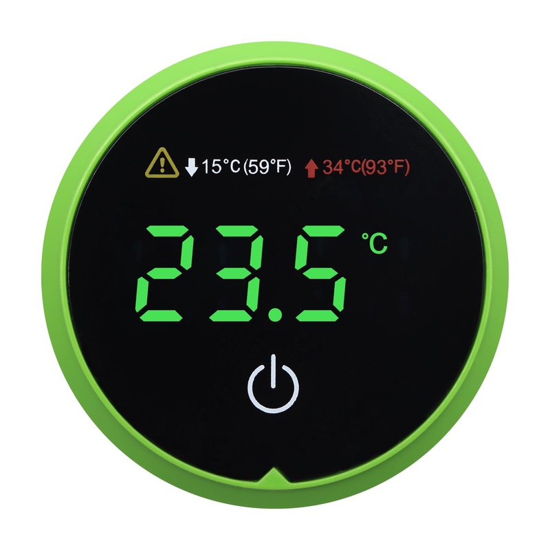 Fish Tank Thermometer Alarm Aquarium Temperature Guage LED Aquarium Thermometer Monitoring Tool Mini Digital Mini Terrarium Tank Turtle Tank Tropical Digital Thermometer Accurate LED Display to 0.9 Round