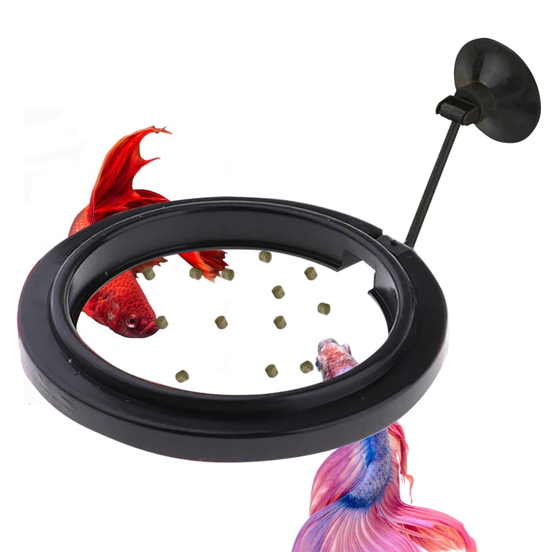 FREESEA Aquarium Fish Feeding Ring: Round Clear Floating Food Ring for Small Fish Tanks