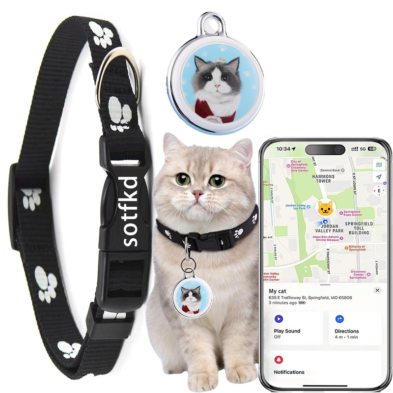 GPS Tracker & Health Monitoring for Cats-Market Leading Pet GPS Location Tracker | Wellness & Escape Alerts | No Monthly Fee | Waterproof | Works with Any Collar