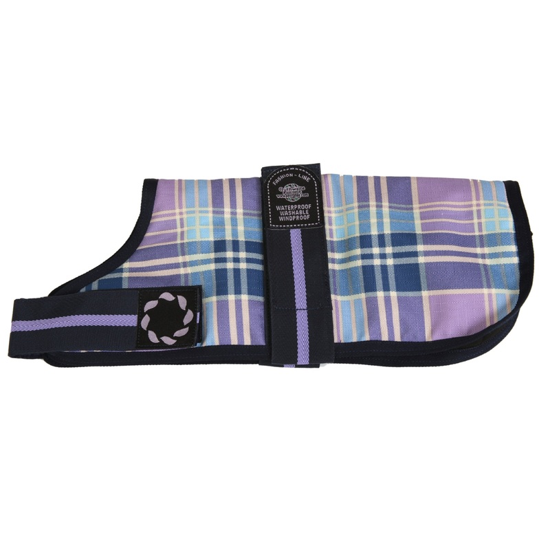 Outhwaite Padded Check Dog Coat, 18-inch, Lilac 18 (46cm) Outhwaite Padded Lilac Check Dog Coat