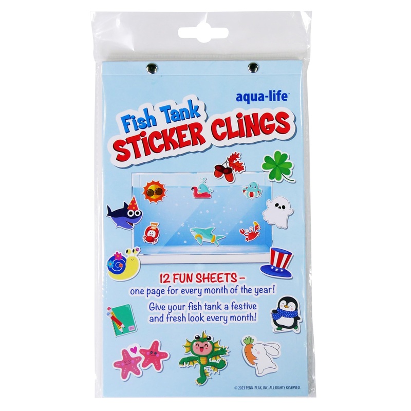 Penn-Plax Aqua-Life Aquarium Sticker Clings -Stick On Decal Background Outside of Fish Tanks  for Children and Adults