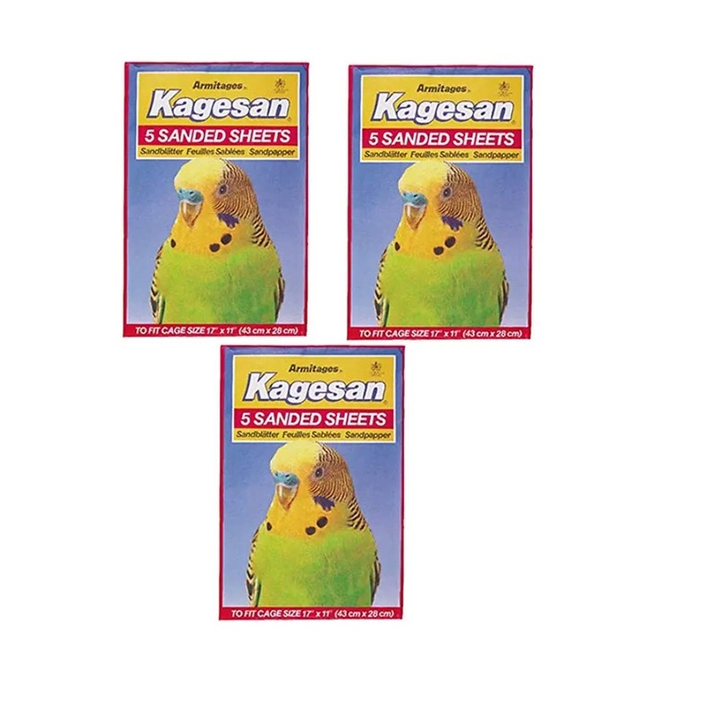 RS Pet BIRD CAGE SAND PAPER SHEETS 3X5 PACK = 15 SHEETS 17″X11″ 43X28