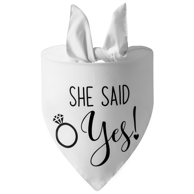 She Said Yes Dog Bandana Pet Bandanas for Wedding Photos Prop Engagement Announcement Dog Scarf Pet Proposal Accessories 3-shesaidyes
