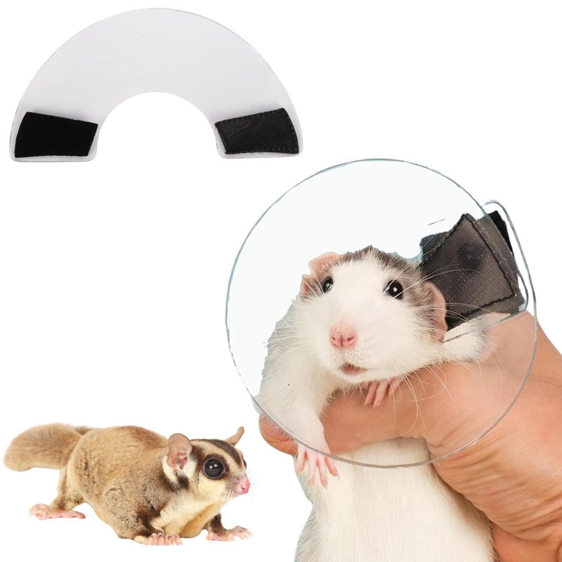 Sugar Glider Recovery Cone – Adjustable Protection Collar Soft Recovery Collar for Rat Bird Hamster Rabbit Guinea Pig After Surgery Wound Healing Elizabeth Neck E Collar for Small Animal (M (6-12cm)) M (6-12cm)