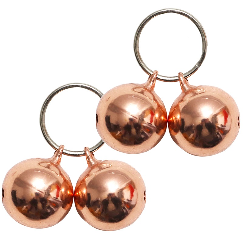 4 Pack Cat & Dog Copper Bells – Pet Tracker Training | Pet Collar Accessories | Save Birds & Wildlife(Medium) Medium