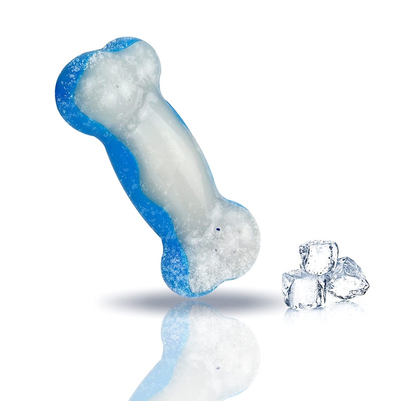 ALL FOR PAWS Chill Out Ice Bone Dog Chew Toy, Medium, 2.2002 kg Clear, Blue M