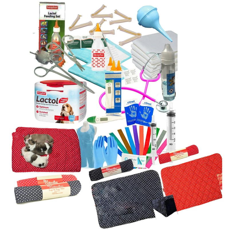 Deluxe Whelping Kit Aspirator, Lactol Puppy Milk & Bottle, Whelping Guides, Clamps etc Full Kit & Lapmat 792-1