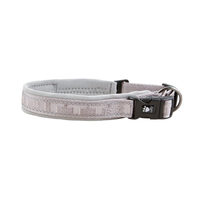 Hurtta Casual Padded Dog Collar, Ash, 16-20 in