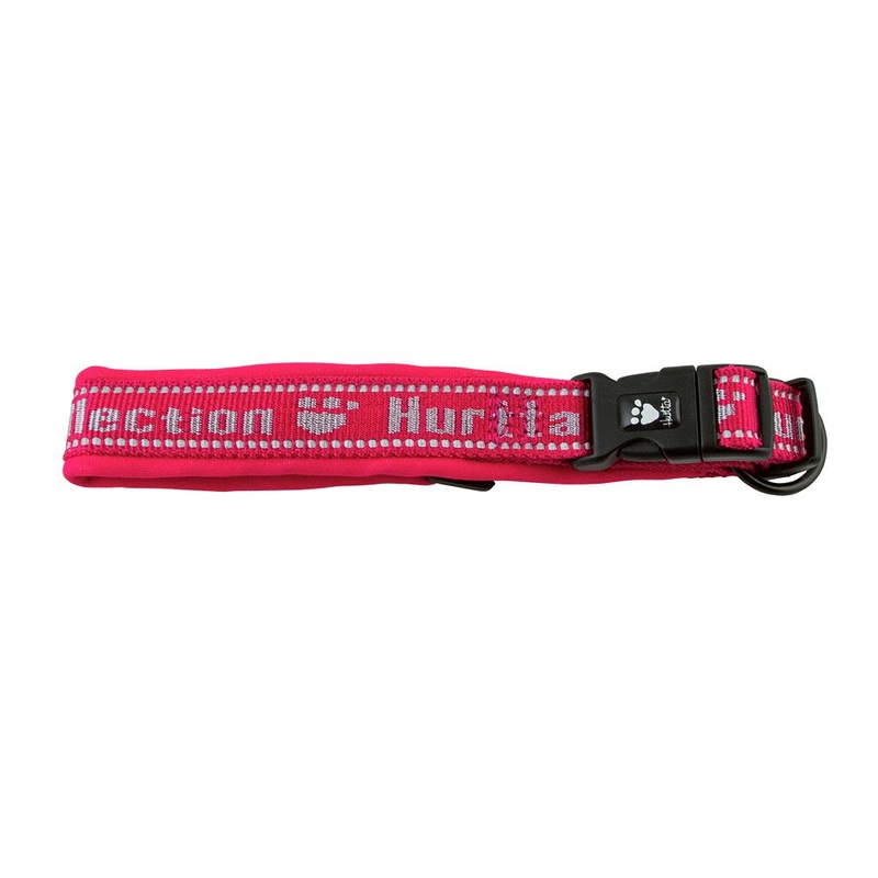 Hurtta Padded Dog Collar, Cherry, 22-26 in