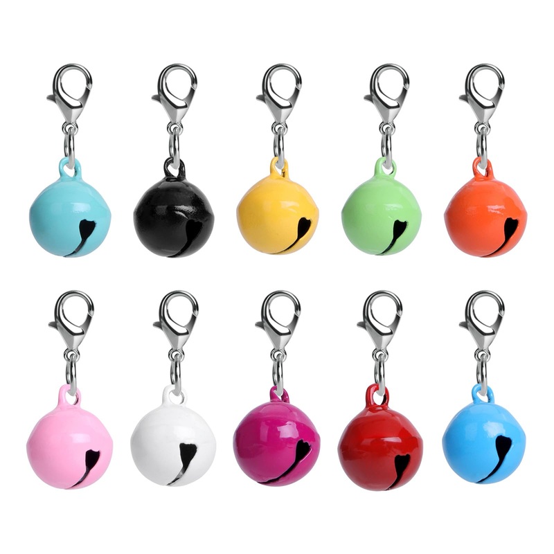 Pet Bells for Cat Dog, 10 PCS Cat and Dog Round Bells for Collar with Loud Crisp Sound Multicolor Cat Dog Collar Charm Pet Pendant Accessories Jingle Bell for Christmas Decoration