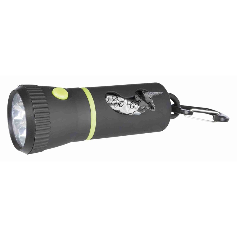 Trixie 22834 LED Lamp with Bag Dispenser 17 cm 1 Roll of 20 Pieces Size M Black