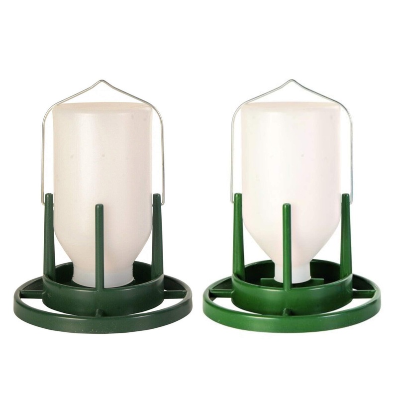 WUNDAPET 2 PACK TRIXIE PLASTIC HANGING BIRD BUDGIE AVIARY 1L 1X WATER 1X FOOD FEEDER DISPENSER